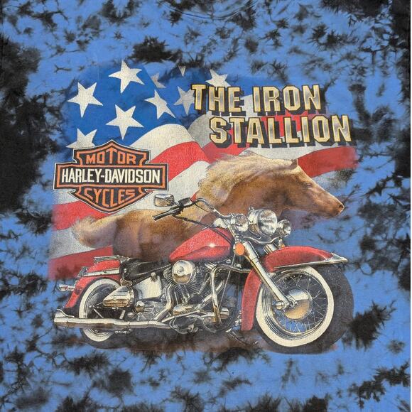 Vintage 1992 Harley Davidson Motorcycle Iron Stallion Single Stitch Tee Shirt XL - Picture 3 of 9